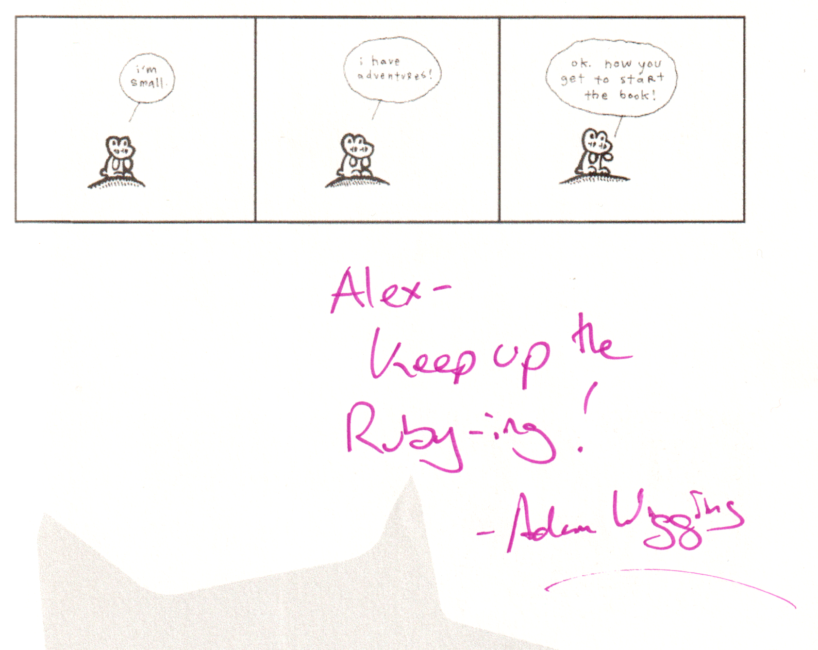 Keep up the Ruby-ing!
Adam Wiggins